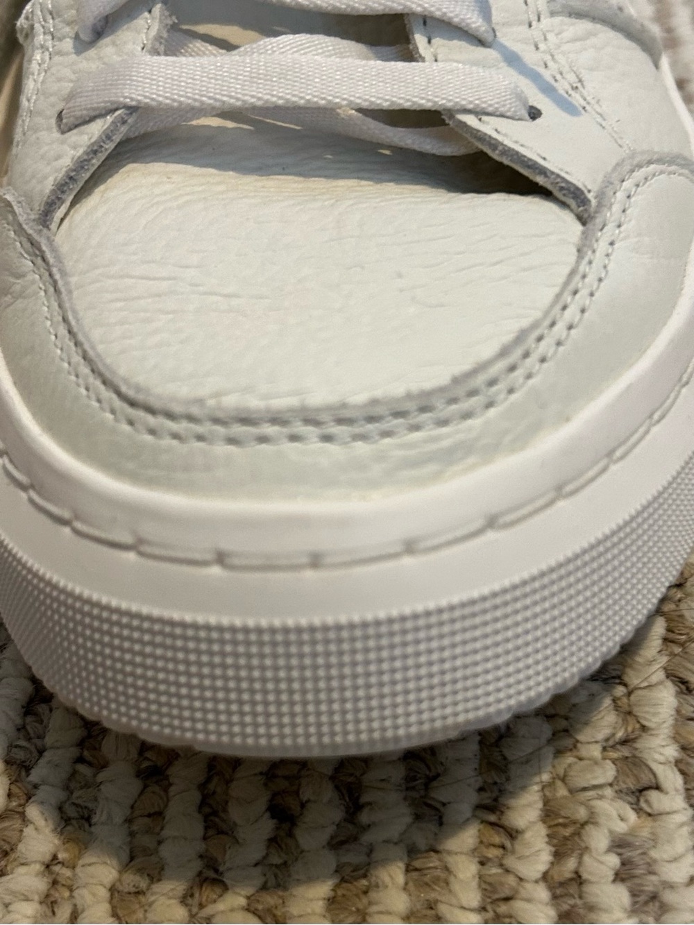 UGG Women’s Alameda Cream Leather Sneakers with Tan Heel Accent - size 9 - Picture 7 of 14